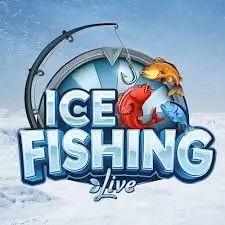 Ice Fishing Live slot visual from Evolution available on macho-spin.com