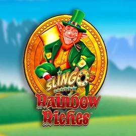 Slingo Rainbow Riches casino game by Gaming Realms – featured logo at Spinmacho Casino